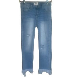 Evidnt Raw Hem Cropped Size 26 Blue Jeans